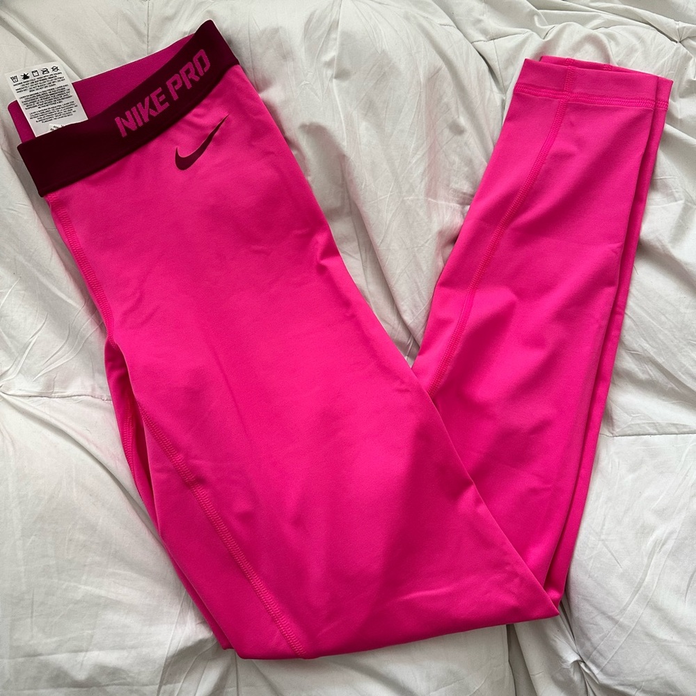 Nike Women's Bright Pink Pro Leggings